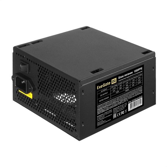 Блок питания 1000W ATX ExeGate 1000PPE 12cm fan 20+4pin 2x(4+4)pin 6xPCI-E 6xSATA 4xIDE (EX292161RUS)