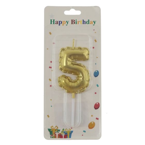 Свеча для торта &quot;Цифра 5&quot;, L3,5 W1 H10,5 см