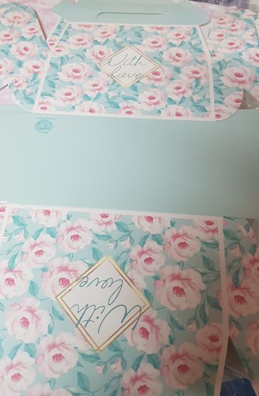 !09 Сундучок (набор 3 штуки) для сладкого With love, 16 × 15 × 9 см. голубого цвета