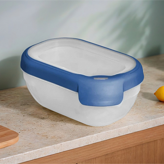 Емкость для морозилки и СВЧ GRAND CHEF 0.5л прямоугольная (синяя крышка)