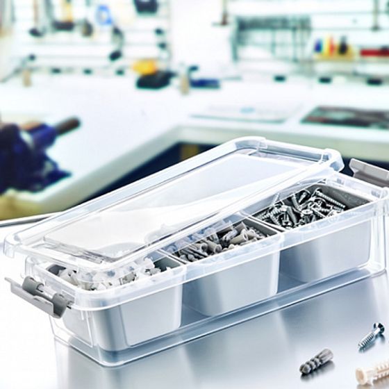 Контейнер для хранения GRAND серый 3 секции 11.3x27.3x6.2см низкий