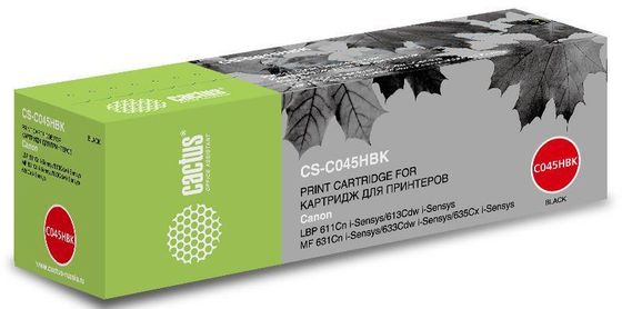 Картридж лазерный Cactus CS-C045HBK 045 H BK черный (2800стр.) для Canon LBP 611Cn/613Cdw/631Cn/633Cdw/635Cx