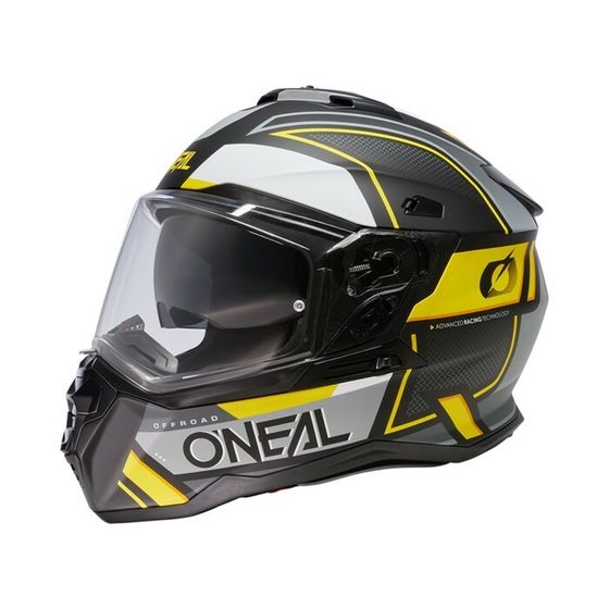 Шлем кроссовый со стеклом O&#39;Neal D-SRS Square V24, ABS, матовый, желтый/черный, L