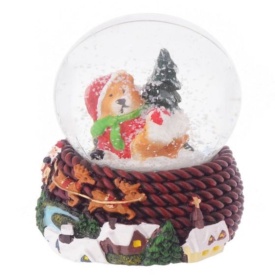 Фигурка декор в стекл шаре &quot;Дед Мороз/Снеговик/Мишка/Олень&quot;, D 4,5 см, L5 W5 H6 см, 4в.