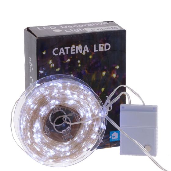 Электрогирлянда &quot;Роса&quot;, L50м, 500 LED, хол бел, 8 тип свеч, 7W, шнур прозр леска, IP20