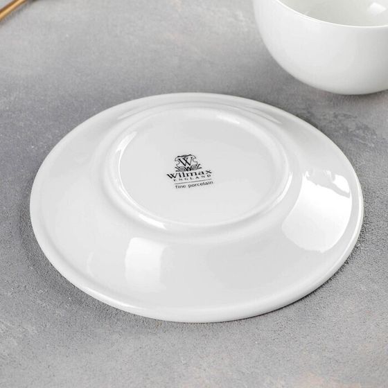 !09 Чайная пара фарфоровая Wilmax Olivia, 2 предмета: чашка 250 мл, блюдце d=15 см, цвет белый