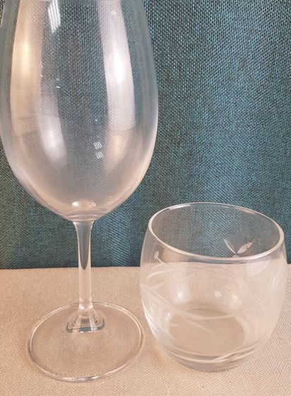 !Питьевой набор - 2 предмета (бокал для вина 350 мл, бокал для воды 250 мл)