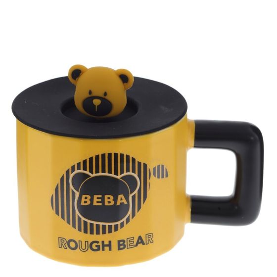 Кружка с крышкой, 470 мл, L14 W10 H10 см, 4в.