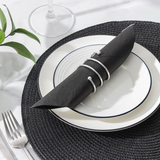 !09 Кольцо для салфеток «Спираль», 4.5×4 см, железо, серебристое