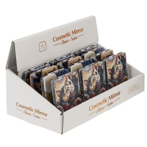 Зеркало карманное, Д6 Ш8,5 В1 см, 4в.