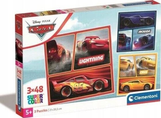 Clementoni Clementoni Puzzle 3x48el SuperColor квадратные тачки 25305