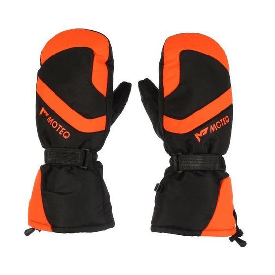 Зимние рукавицы &quot;Бобер&quot;, размер L, чёрные, оранжевые