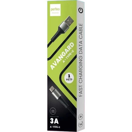 Кабель Perfeo USB 2.0 A(m) - Type-C(m) 1м черный (U4714)
