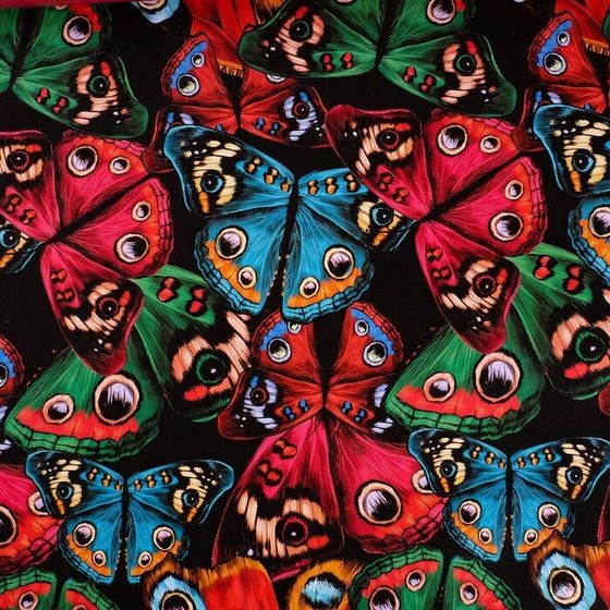 !Бумага упаковочная 2 листа глянцевая двусторонняя «Бабочки», 70 × 100 см.