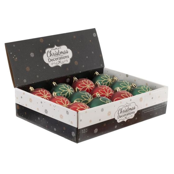 Набор из 12 шт: Украшение новогоднее &quot;Шар&quot;, L35 W27 H9 см