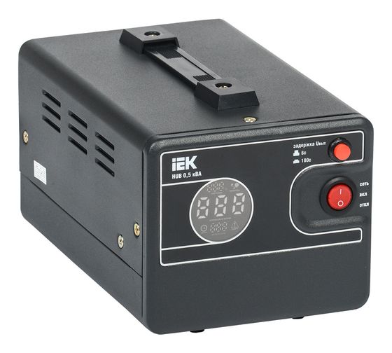 Стабилизатор напряжения IEK Hub 500Вт 500ВА черный
