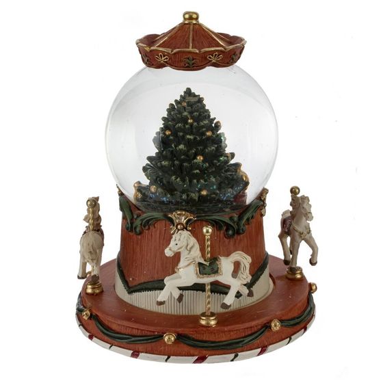 Фигурка декор в стекл шаре &quot;Карусель&quot; (движ, муз, подсвет, 3хААА, н/п), D 10 см, L14,5 W14,5 H18 см