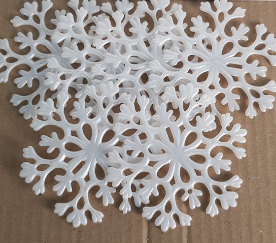 !09 НАБОР 12 СНЕЖИНОК - ЕЛОЧНОЕ УКРАШЕНИЕ &quot;CLASSIC WHITE&quot; СНЕЖИНКА, 10 СМ. БЕЛАЯ