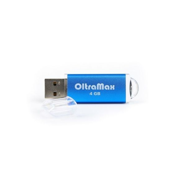 Флешка OltraMax 30, 4 Гб, USB2.0, чт до 15 Мб/с, зап до 8 Мб/с, синяя