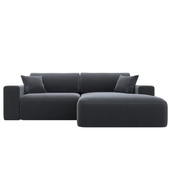 Угловой диван «Лига 036 Классик», правый угол, механизм еврокнижка, НПБ, велюр, серый