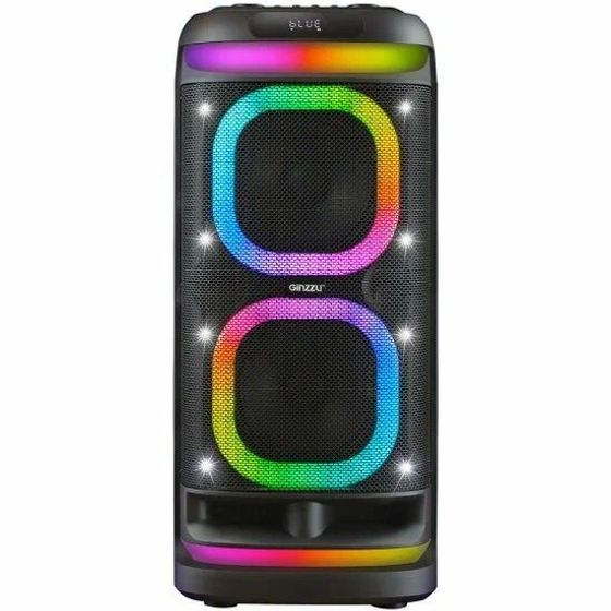 Портативная акустика Ginzzu GM-115 12Вт LED 4500мАч черный