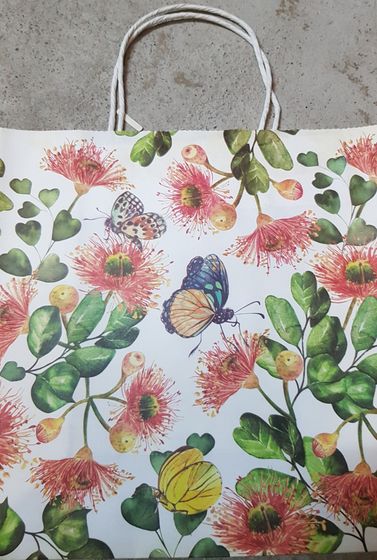 !09 НАБОР 2 ШТУКИ - Пакет "Бабочки" 30x40 см. крафт