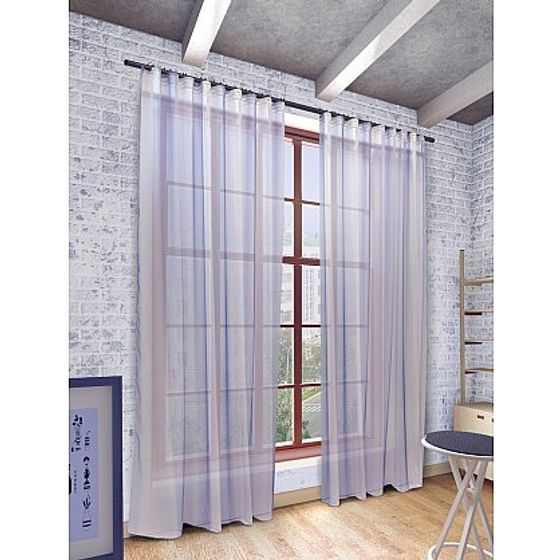 !Тюль "Мери" однотонная 300*280 см., цвет голубой , шторная лента