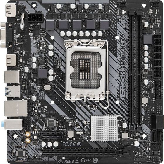 Материнская плата Asrock H610M-HDV, LGA1700, H610, 2хDDR4, HDMI, DP, VGA, mATX