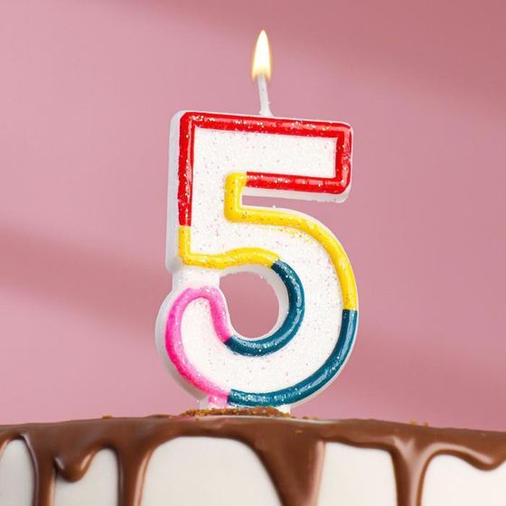 Свеча для торта «Цифра 5», 7 см