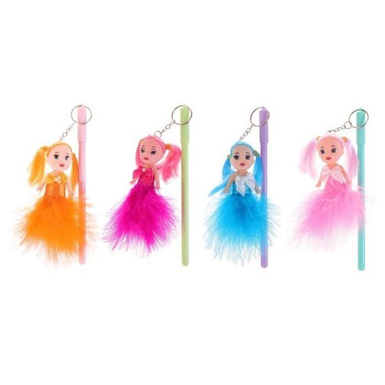 !09 Ручка (набор 4 штуки) гелевая-прикол "Девочка", МИКС