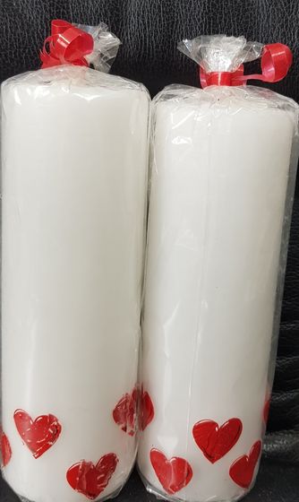 !НАБОР 3 ШТУКИ - Свеча декоративная &quot;Любимая&quot; 5x5x10 см.цвет белый