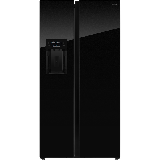 Холодильник Hiberg RFS-650DX NFGB inverter, черное мерцающее стекло (Side-by-Side)