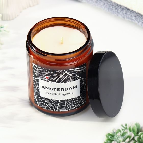 Свеча ароматическая в банке &quot;AMSTERDAM&quot;,  сосна, эвкалипт, 250 г