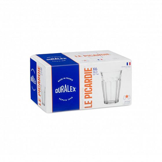 Набор стаканов французских PICARDIE прозрачные 6шт 360мл высокие