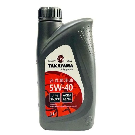 Масло Takayama 5W-40 API SN/СF, синтетическое, пластик, 1 л