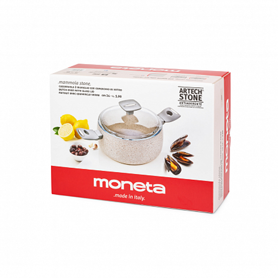 Кастрюля с крышкой MAMMOLA STONE 5.9л