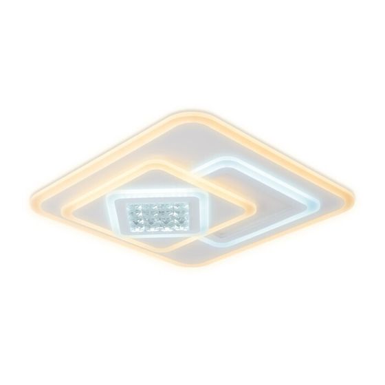 Светильник светодиодный потолочный с хрусталём Ambrella light, Ice, FA255, LED, 118 Вт, 8850Lum, 3000-6400К, цвет белый, матовый