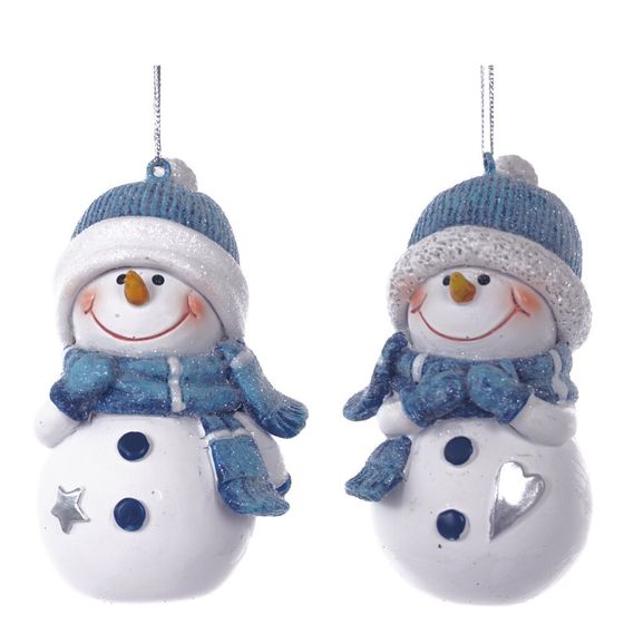 Фигурка декоративная подвесная &quot;Снеговик&quot;,  L5 W4,5 H8,5 см, 2в.