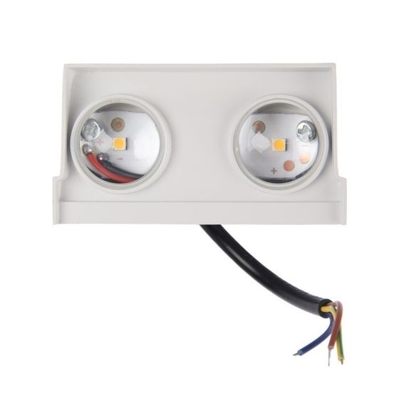 !09 Светильник фасадный белый «Каскад», FSD-094, 2 Вт, 3000К, 2 луча, IP65, 220 В, металл