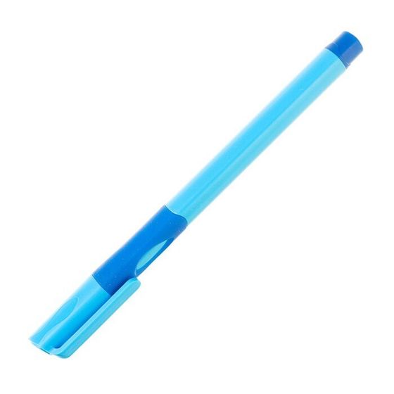 Ручка шариковая 0.7 мм, 2 штуки стержень синий, корпус синий с резиновым держателем