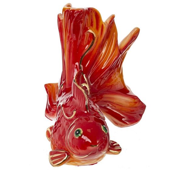 Фигурка декоративная "Золотая рыбка", L12,5 W8,5 H11 см, 1 штука, дизайн микс