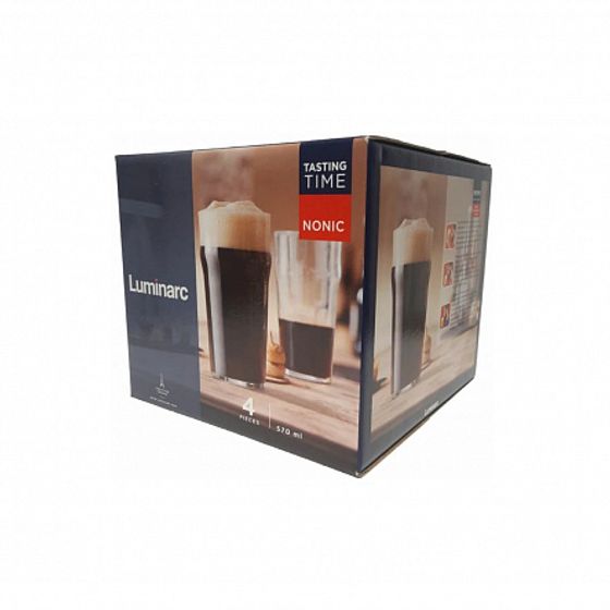 Набор стаканов для пива ВРЕМЯ ДЕГУСТАЦИЙ НОНИК АНГЛИЙСКАЯ ПИНТА 570мл 4шт