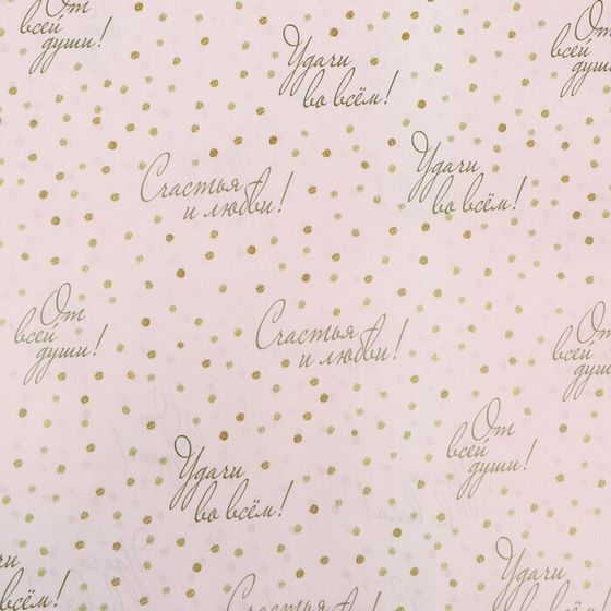 !Бумага упаковочная 2 листа глянцевая &quot;Пожелания&quot;, двусторонняя, 0,49 х 0,7 м
