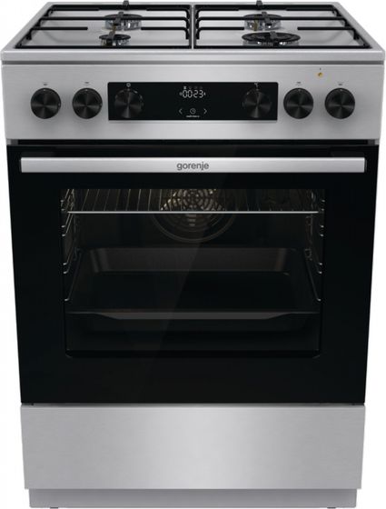Плита комбинированная Gorenje GKS6C70XJ нержавеющая сталь (без крышки) реш.сталь