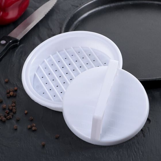 !09 Набор из 3-х штук - Пресс для бургеров «Шеф», 13×5.5 см, цвет белый