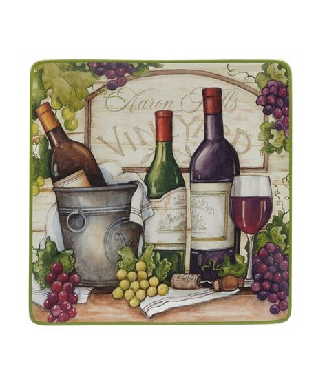 Meadow Brook Vineyard Square Platter 12.5&quot;