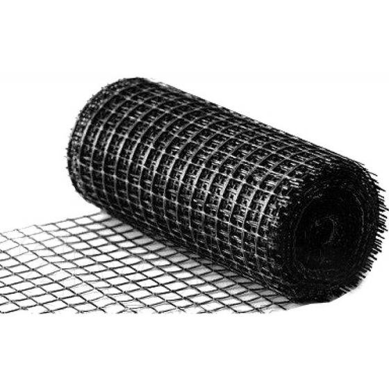 Геосетка, полипропилен, 50 × 4 м, ячейка 40 × 40 мм, нагрузка 45 кН/м, чёрная