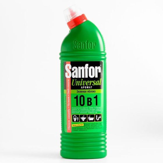 Чистящее средство Sanfor &quot;Зеленое яблоко&quot;, антимикробный, гель, универсальное, 750 мл