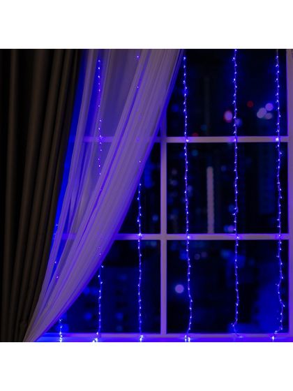 !09 Гирлянда «Водопад» 2×1.5 м, IP20, прозрачная нить, 400 LED, свечение синее, 8 режимов, 220 В (523 x 697) Аналоги Гирлянда «Водопад» 2×1.5 м, IP20, прозрачная нить, 400 LED, свечение синее, 8 режимов, 220 В