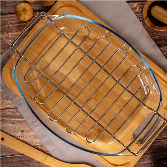 Блюдо Pyrex Irresistible 39х27см овальное с решеткой